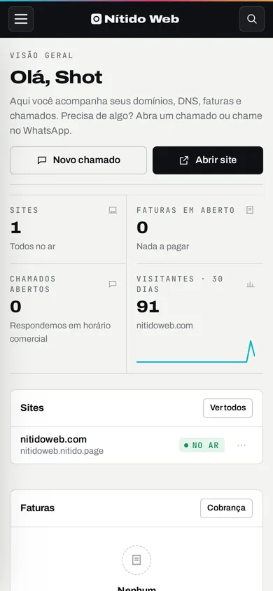 Visão geral no celular