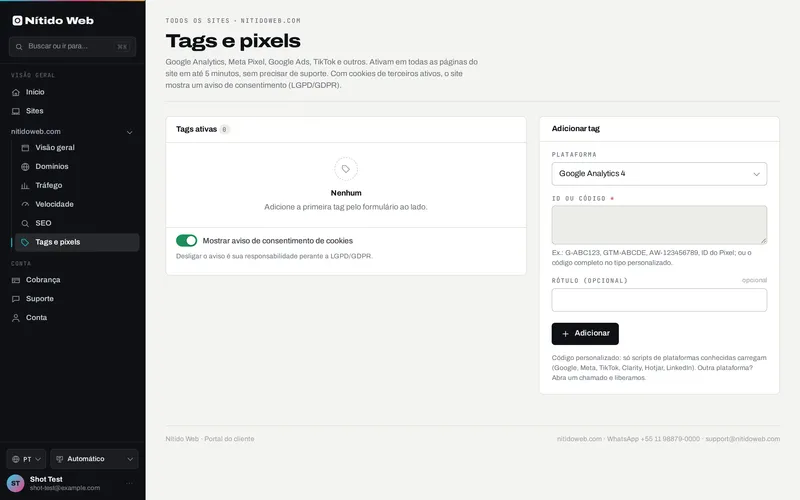 Tags e pixels