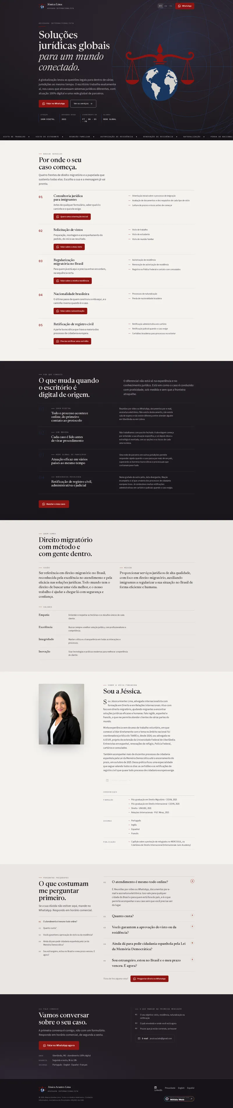Jéssica Arantes Lima: Landing page